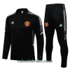 Manchester United Champions League Trenings Collegegenser Set 22-23 Kvart-Zip Svart Hvit - Barn